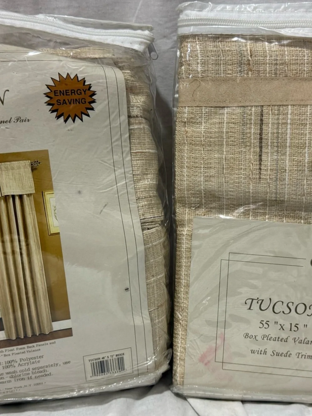 Tucson Beige Box Pleated Valance - Elegant Window Accent